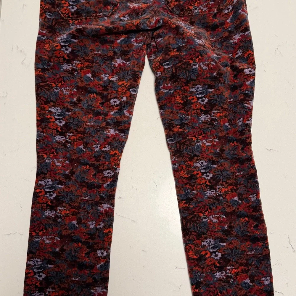 Pilcro & the Letterpress Size 29 High Rise Skinny Pants Floral Corduroy Stretchy - Picture 4 of 12